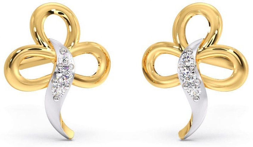 Candere by Kalyan Jewellers Yellow Gold 18kt Diamond Stud Earring Price in India Buy Candere by Kalyan Jewellers Yellow Gold 18kt Diamond Stud Earring online at Flipkart