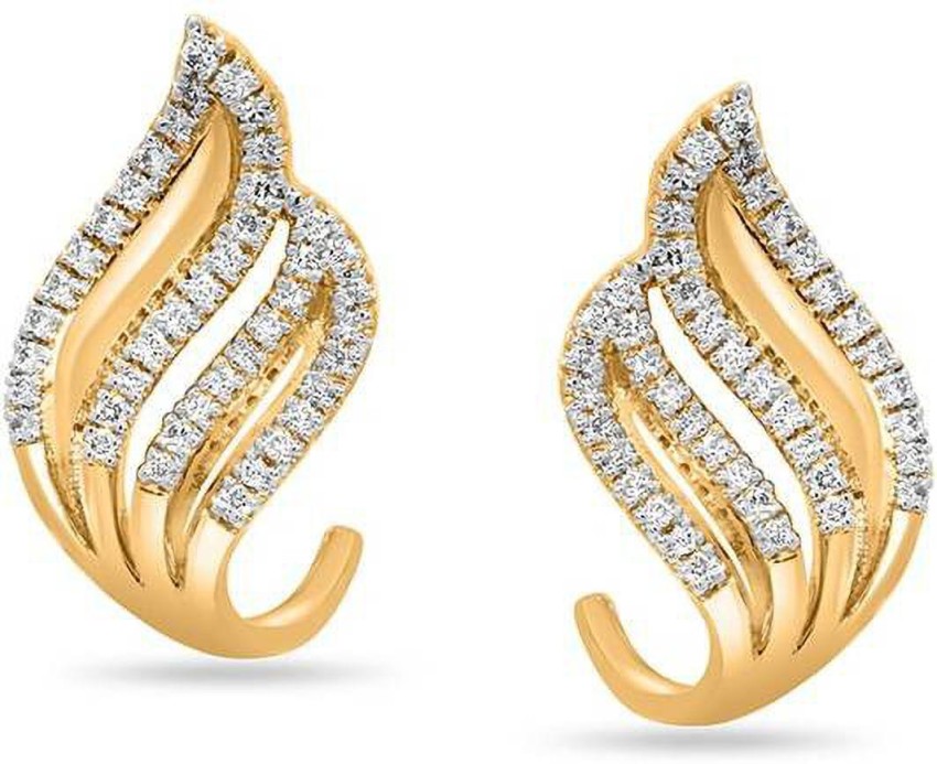 Buy 18k Yellow Gold and American Diamond Stud Earrings for Women VE825  Online from Vaibhav Jewellers