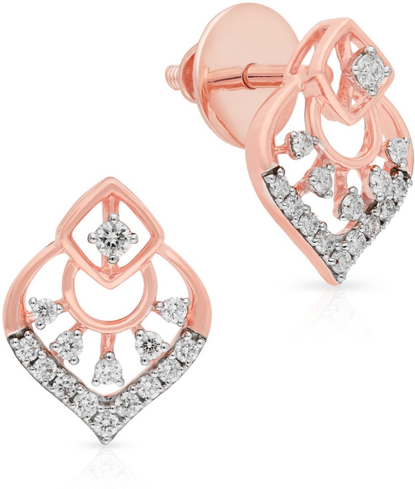 Buy HAUTE CURRY Rose Gold Square Stud Earrings With American Diamond   Shoppers Stop