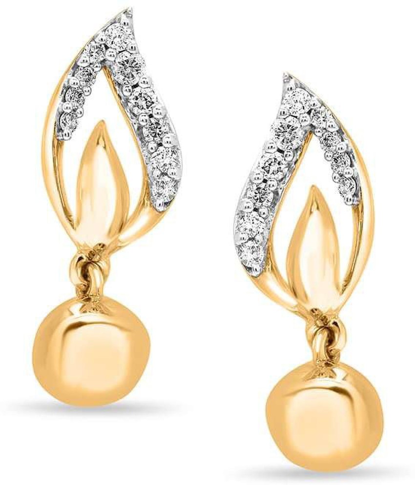 earrings design in gold at tanishq