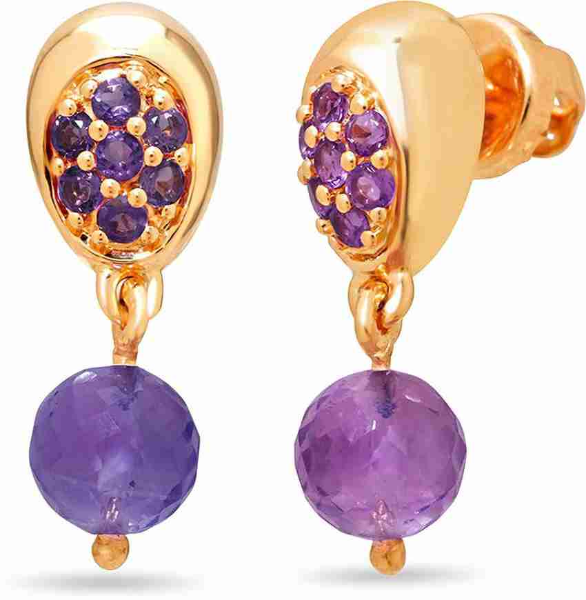 Mia by Tanishq Yellow Gold 14kt Topaz Drop Earring Price in India
