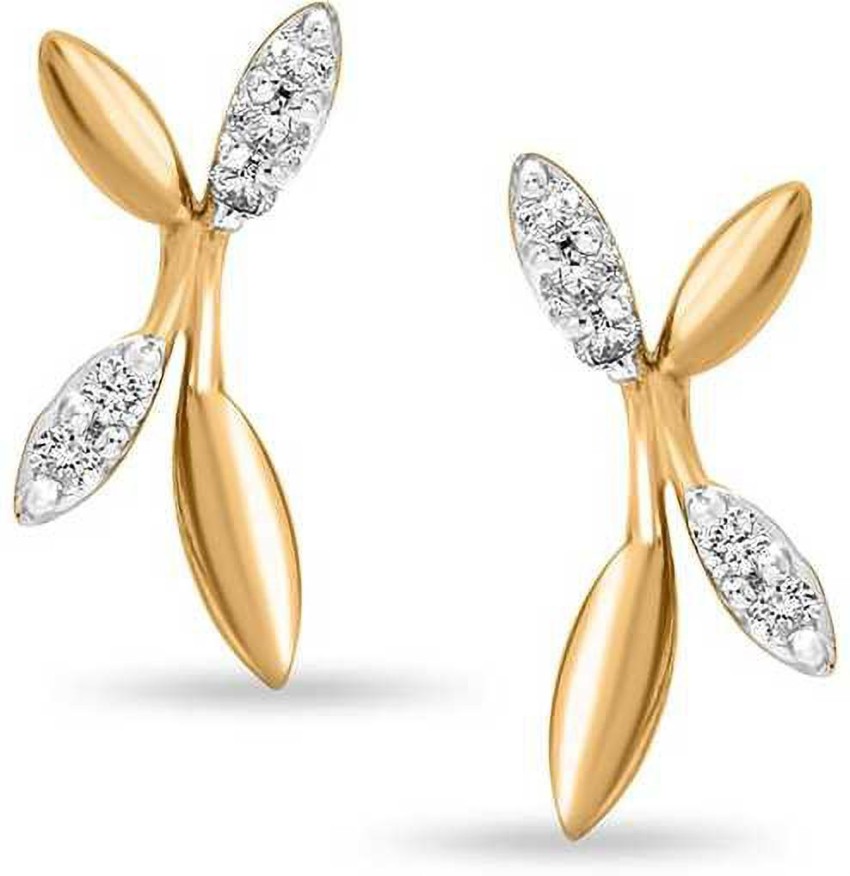 Avsar 14k 585 Yellow Gold Stud Earrings for Women  Amazonin Fashion
