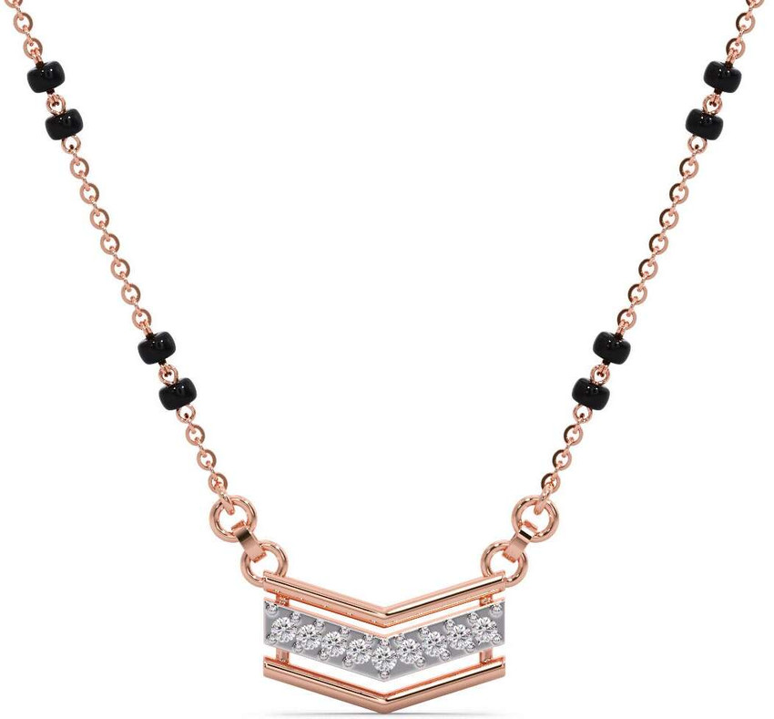 Candere by Kalyan Jewellers Diamond Mangalsutra pendant with chain