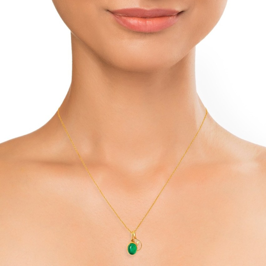 Emerald pendant sale set tanishq