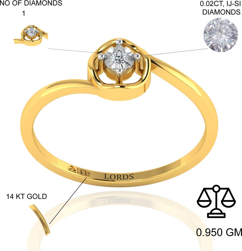 LORDS JEWELS Crown of God 14kt Diamond Yellow Gold ring Price in India Buy LORDS JEWELS Crown of God 14kt Diamond Yellow Gold ring online at Flipkart