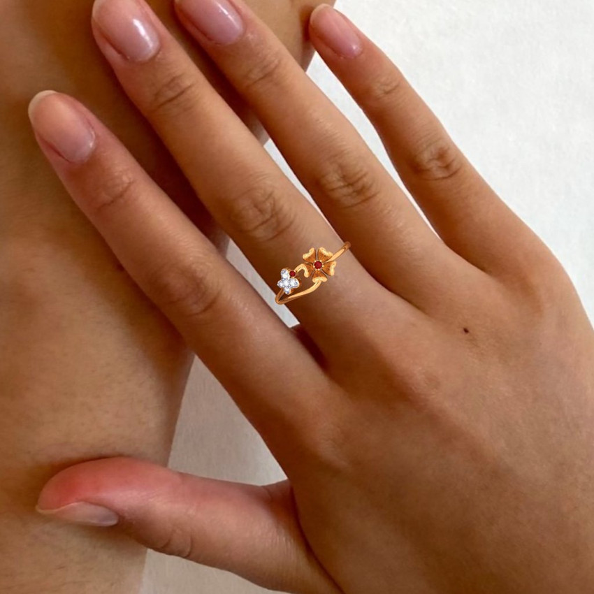 PC Chandra Jewellers Floral Design 14kt Yellow Gold ring Price in