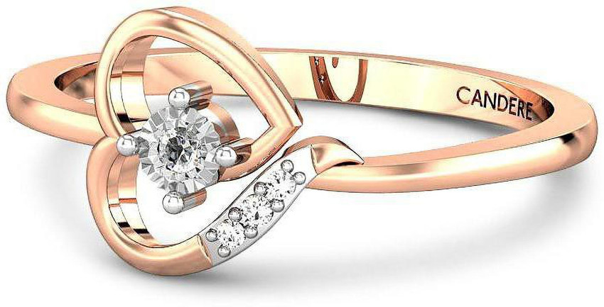 Candere by Kalyan Jewellers Heart Shape 18kt Diamond Rose Gold ring Price in India Buy Candere by Kalyan Jewellers Heart Shape 18kt Diamond Rose Gold ring online at Flipkart
