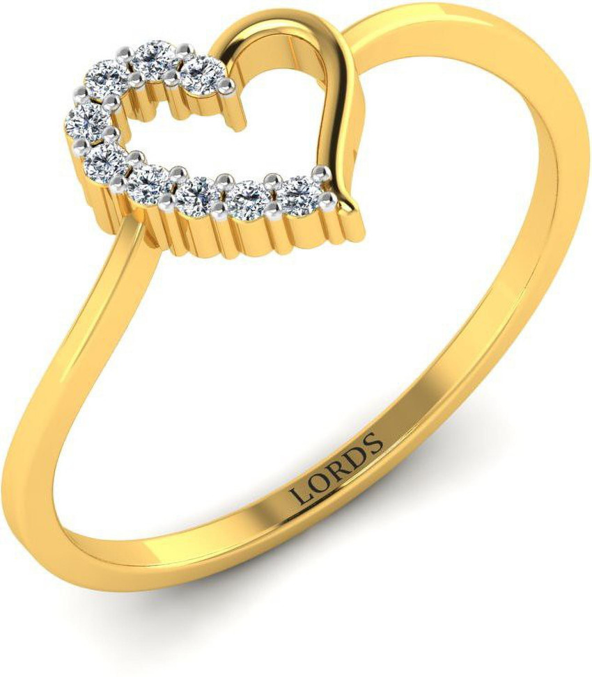 LORDS JEWELS Shy Heart Diamond Ring 18kt Diamond Yellow Gold ring Price in India Buy LORDS JEWELS Shy Heart Diamond Ring 18kt Diamond Yellow Gold ring online at Flipkart