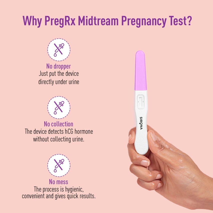 SIRONA PregRx Midstream Pregnancy Test Kit Price in India - Buy SIRONA  PregRx Midstream Pregnancy Test Kit online at