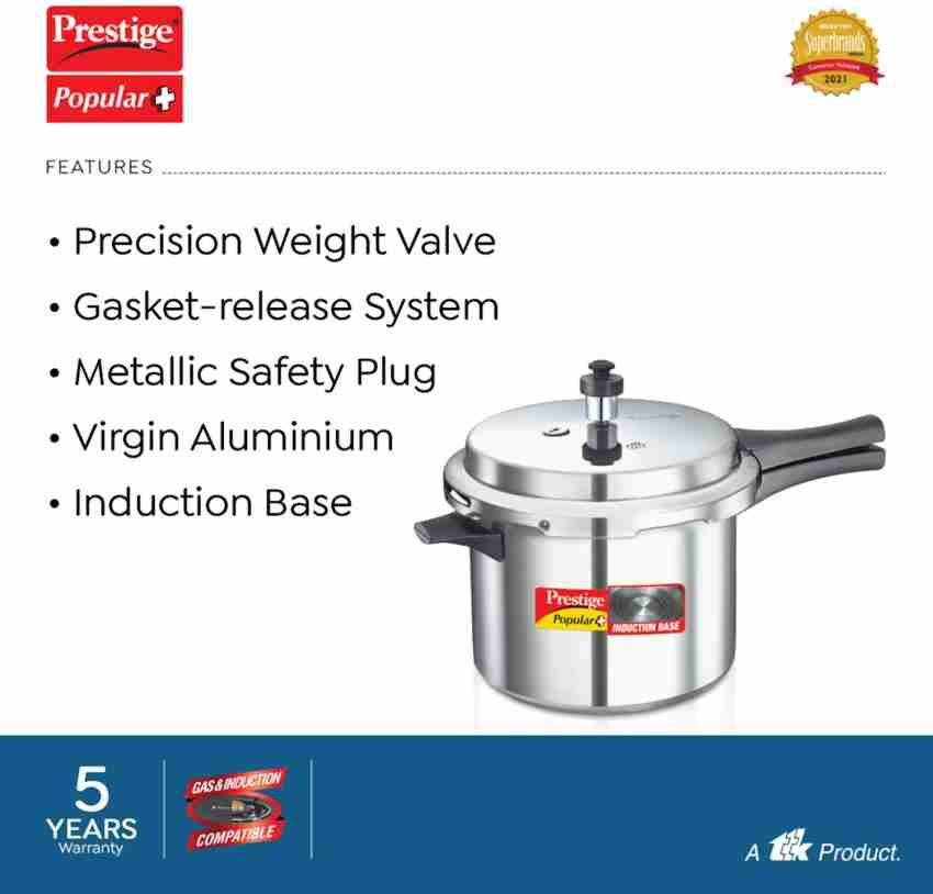 Prestige Popular Aluminium Pressure Cooker, 2 Liters 