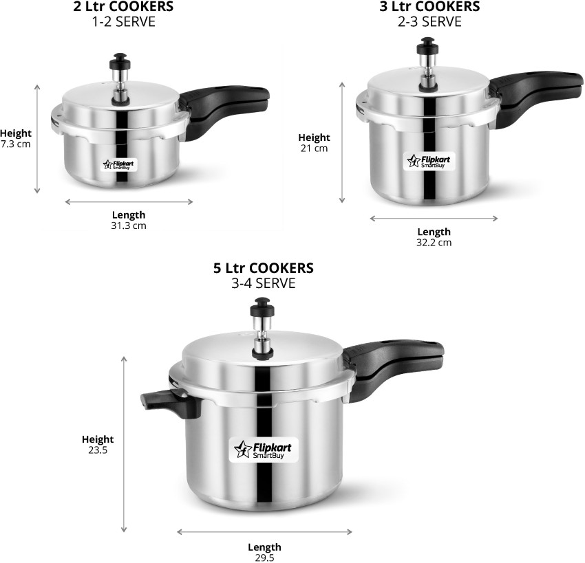 Flipkart SmartBuy Prime 2 L 3 L Induction Bottom Pressure Cooker