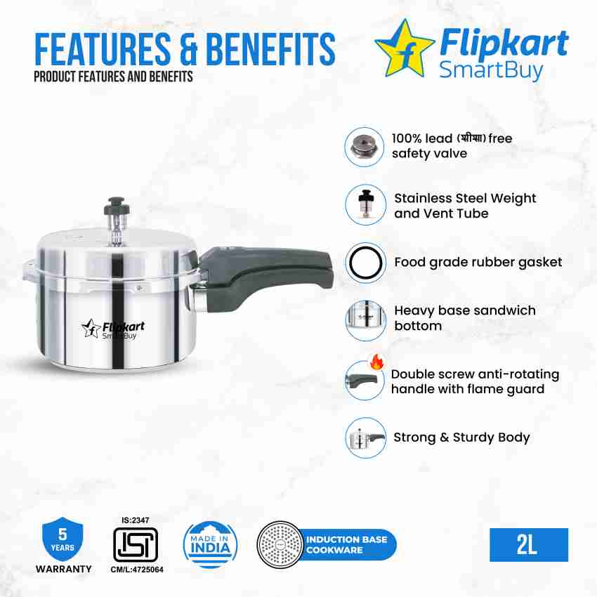 Flipkart SmartBuy Royal 2 L Induction Bottom Pressure Cooker Price