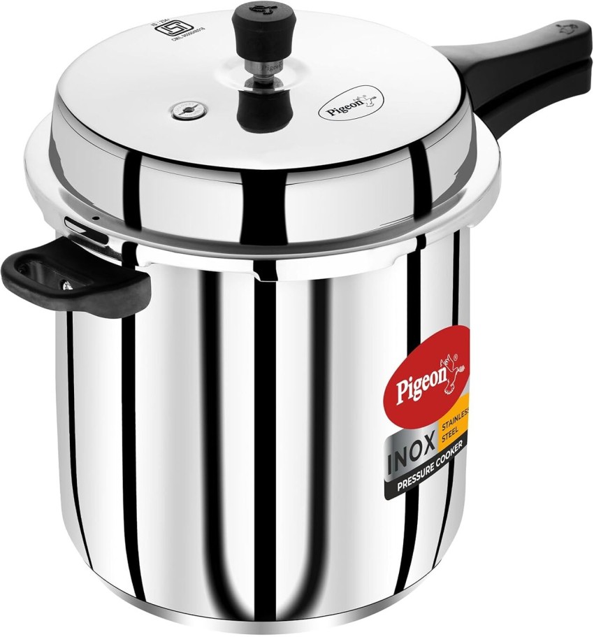 Pigeon Inox 10 L Outer Lid Induction Bottom Pressure Cooker Price in India Buy Pigeon Inox 10 L Outer Lid Induction Bottom Pressure Cooker online at Flipkart