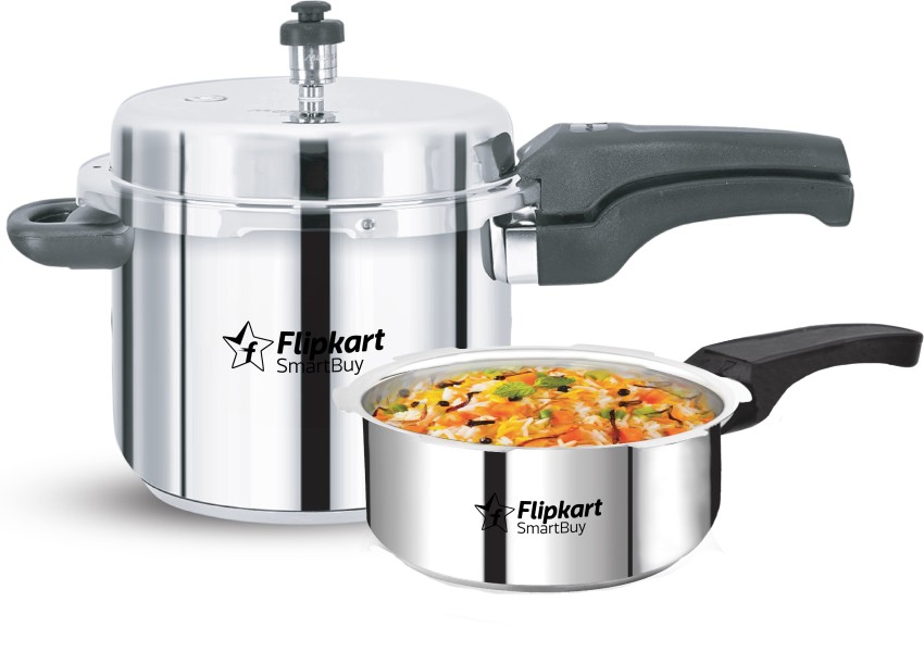 Flipkart SmartBuy Royal Stainless Steel 2 L 3 L Outer Lid Induction Bottom Pressure Cooker Price in India Buy Flipkart SmartBuy Royal Stainless Steel 2 L 3 L Outer Lid Induction