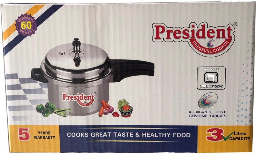 President Pressure cooker 3 L Outer Lid Pressure Cooker Price in India Buy President Pressure cooker 3 L Outer Lid Pressure Cooker online at Flipkart