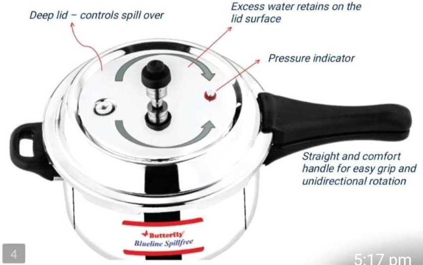 Butterfly friendly 5 l online induction bottom pressure cooker