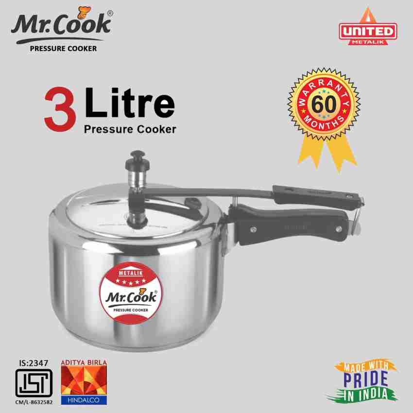 Mr.Cook By United Metalik Nu Age Inner Lid 3 L Induction Bottom