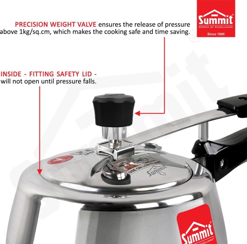 Silver Summit Innerlid 5 Litres Plain Supreme Induction Base Pressure Cooker,  For Home, Size: 22*44 cm