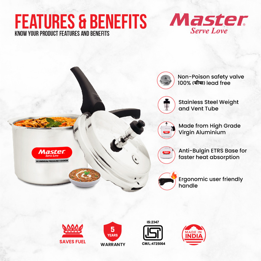 Master Classic Non Induction 3 L Outer Lid Pressure Cooker Price in India Buy Master Classic Non Induction 3 L Outer Lid Pressure Cooker online at Flipkart