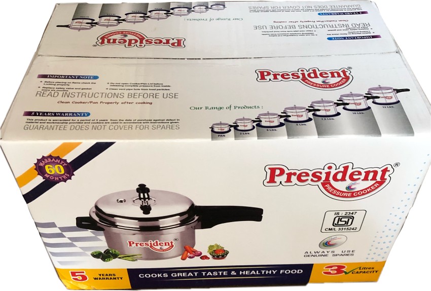 President Pressure cooker 3 L Pressure Cooker Price in India Buy