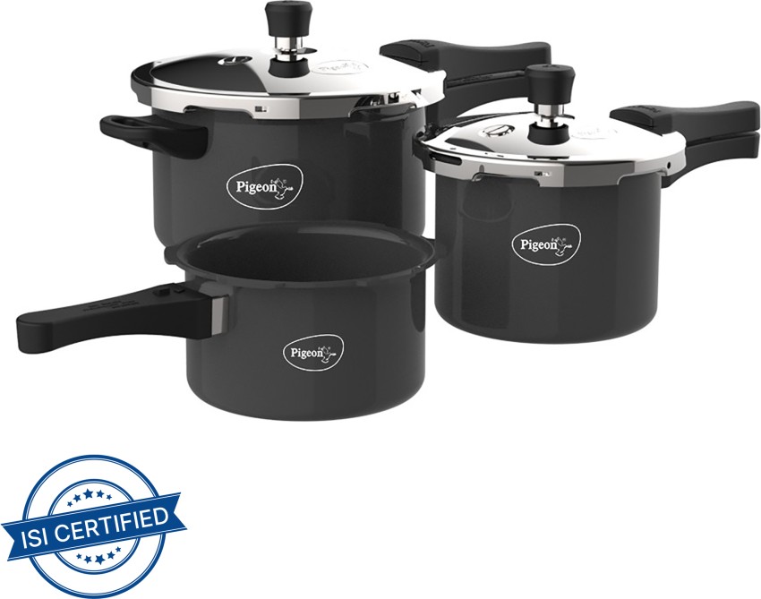 Pigeon by Stovekraft Limited Special Plus and 2 Lids 1.5 L 2.5 L 4.5 L Outer Lid Induction Bottom Pressure Cooker Price in India Buy Pigeon by Stovekraft Limited Special Plus