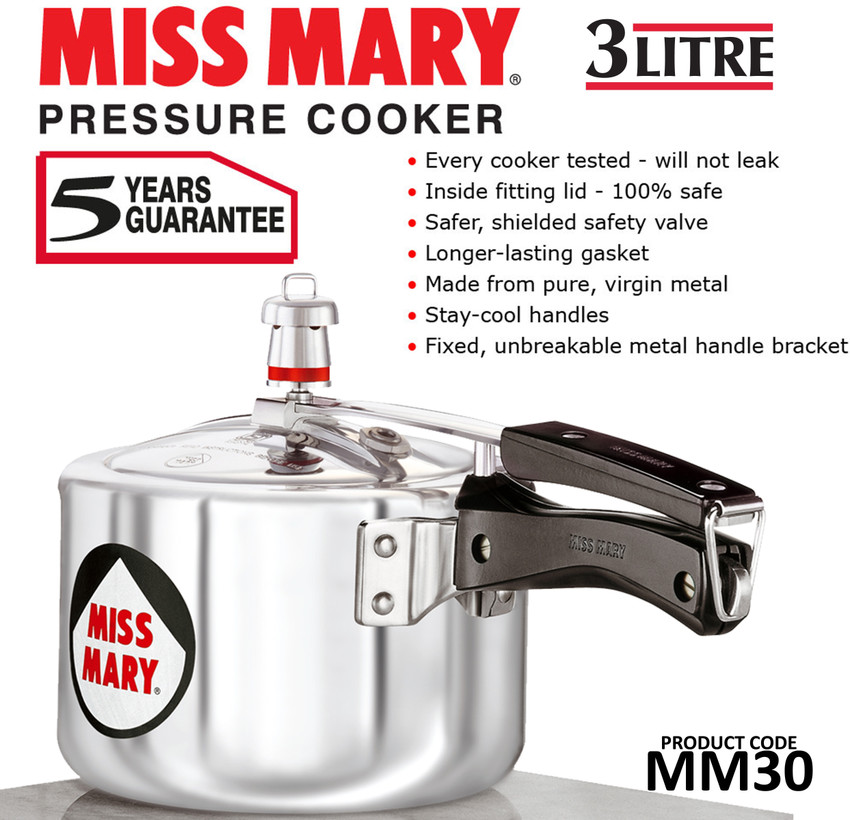 Hawkins Miss Mary MM30 3 L Inner Lid Pressure Cooker Price in India Buy Hawkins Miss Mary MM30 3 L Inner Lid Pressure Cooker online at Flipkart