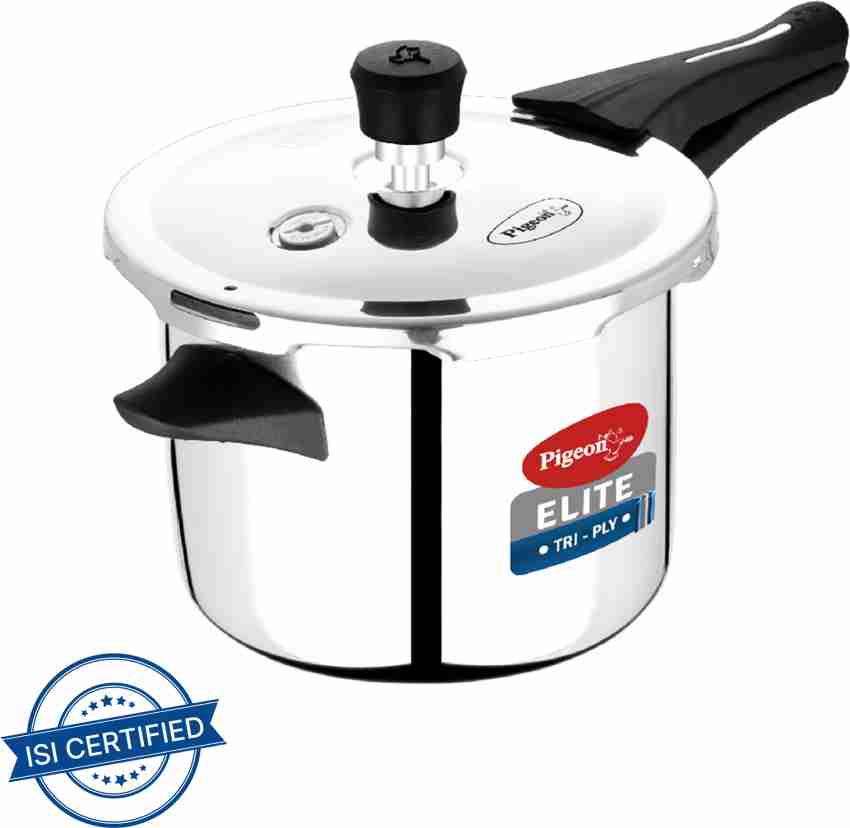 Pigeon Elite Shine Triply 5 L Induction Bottom Pressure Cooker