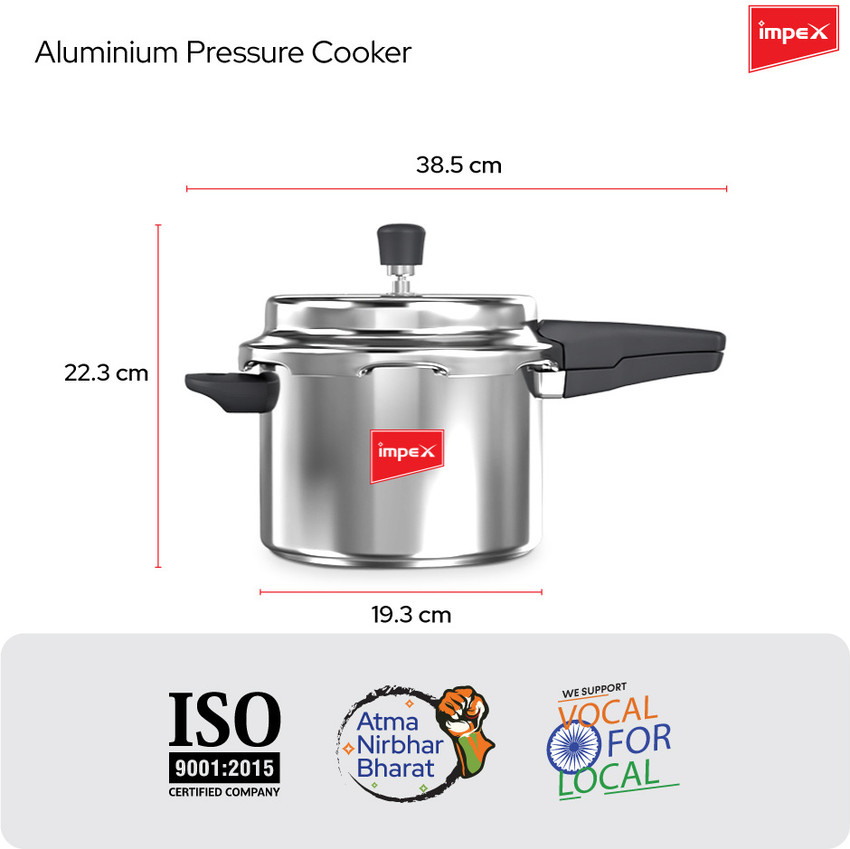IMPEX Non Induction Base Outer Lid Pressure cooker 5 L Pressure