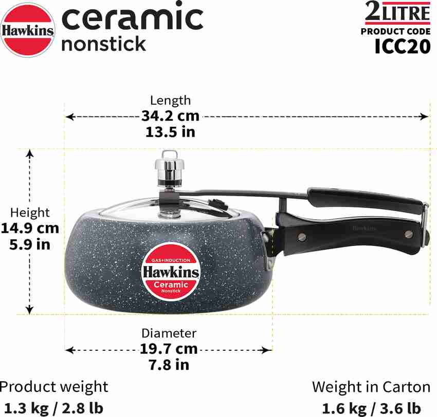 Hawkins Ceramic Nonstick Granite Contura shaped ICC20 2 L