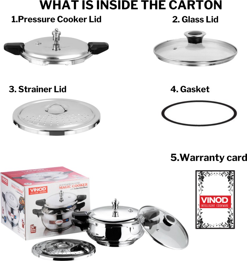 Buy Vinod 18/8 Stainless Steel Magic Pressure Cooker-3.5 L with