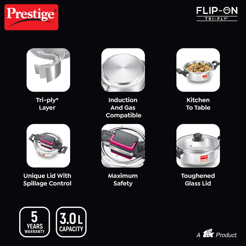 Prestige tri best sale ply pressure cooker