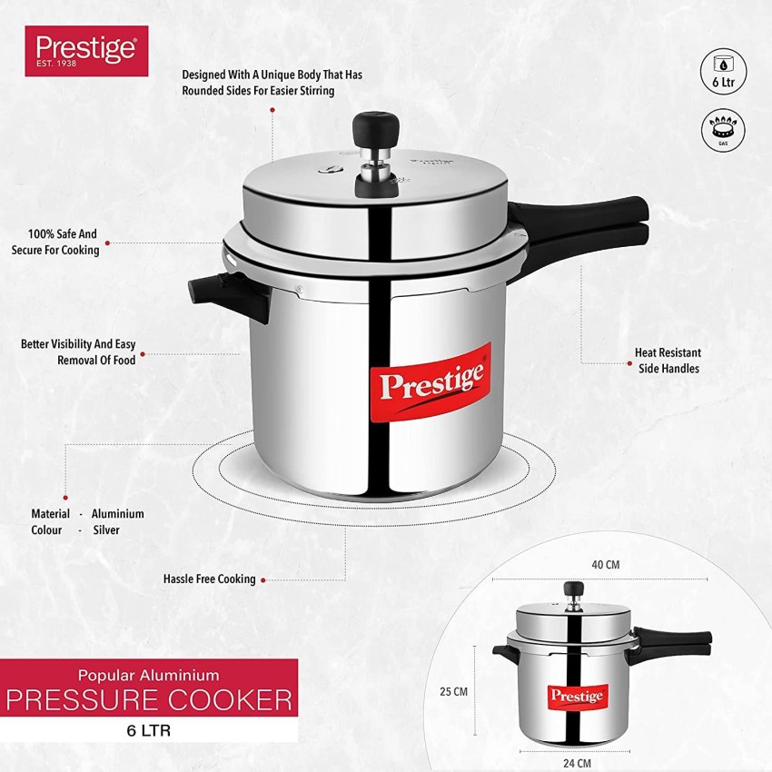 Prestige Popular 6 L Pressure Cooker Price in India Buy Prestige