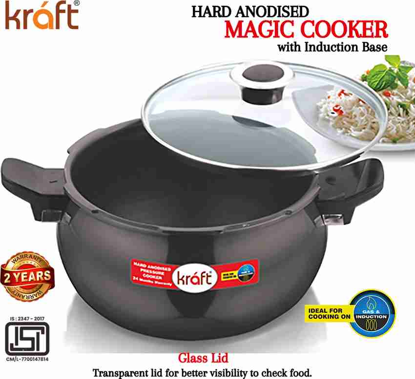 Kraft Hard Anodised Magic Handi Shape 5.5 L Outer Lid Induction Bottom Pressure Cooker Price in India Buy Kraft Hard Anodised Magic Handi Shape 5.5 L Outer Lid Induction Bottom Pressure