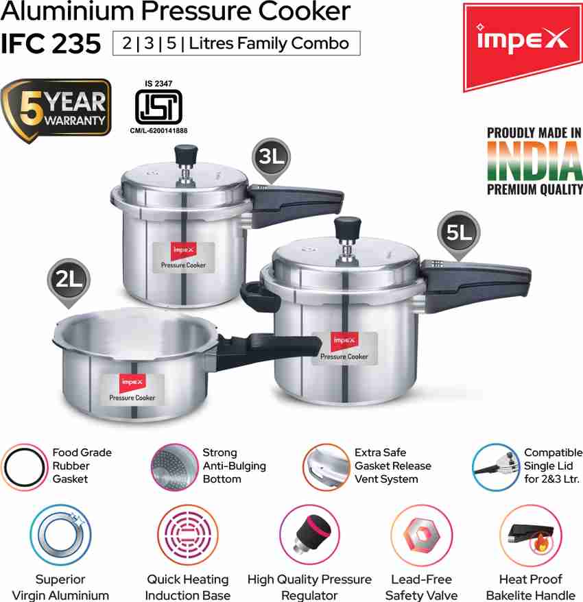 IMPEX Induction Base Combo 2 L 3 L 5 L Induction Bottom Pressure