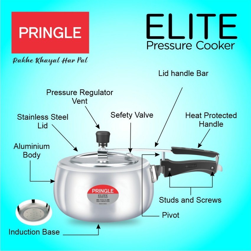 Pringle 3L Induction Base Aluminium Pressure Cooker