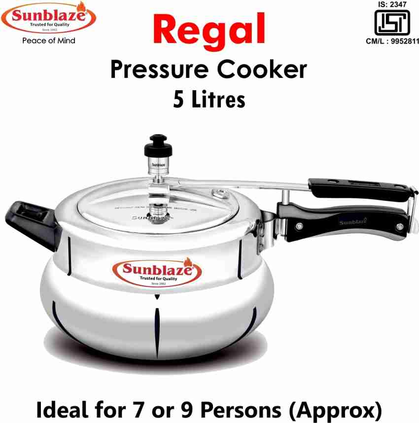 Sunblaze Regal Heavy 5 L Pressure Cooker Price in India Buy