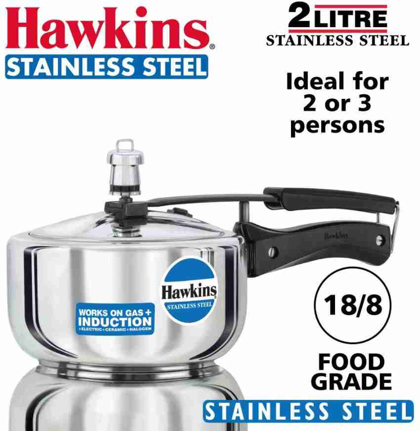 Buy Hawkins Stainless Steel 2 L Induction Bottom Pressure Cooker (HSS20)  Online at Best Price