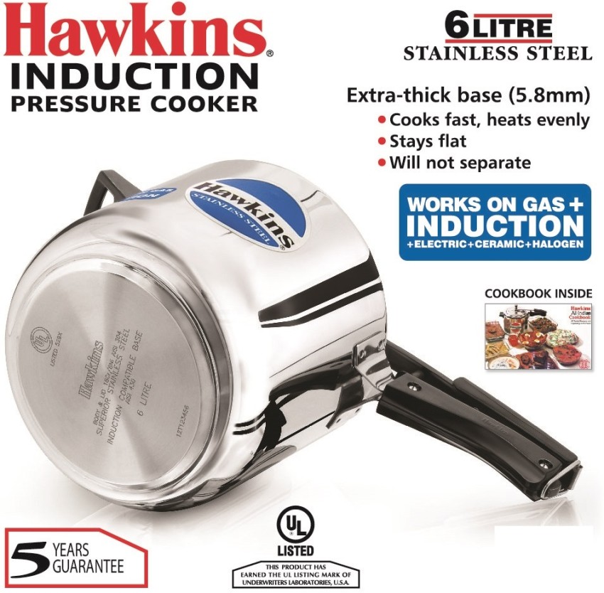 Hawkins HSS60 6 L Inner Lid Induction Bottom Pressure Cooker