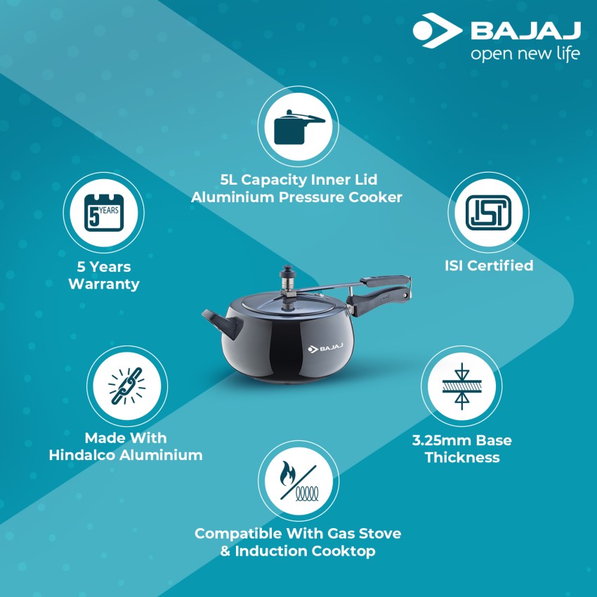 BAJAJ New Shakti 5HD HA Handi With IB 5 L Induction Bottom Pressure Cooker