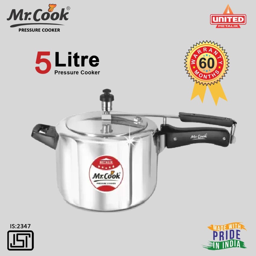 Mr.Cook By United Metalik Eco Tech Inner Lid 5 L Induction Bottom