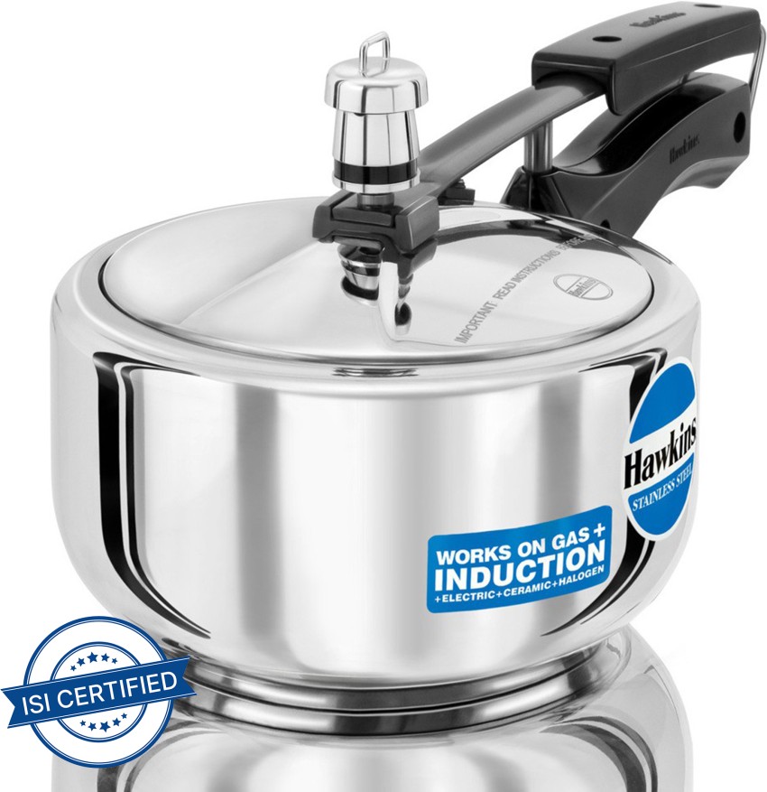 Hawkins Classic 3 liter inner lid aluminum pressure cooker, induction  cooker, wide design pan cooker, best cooker, silver (ICL3W)