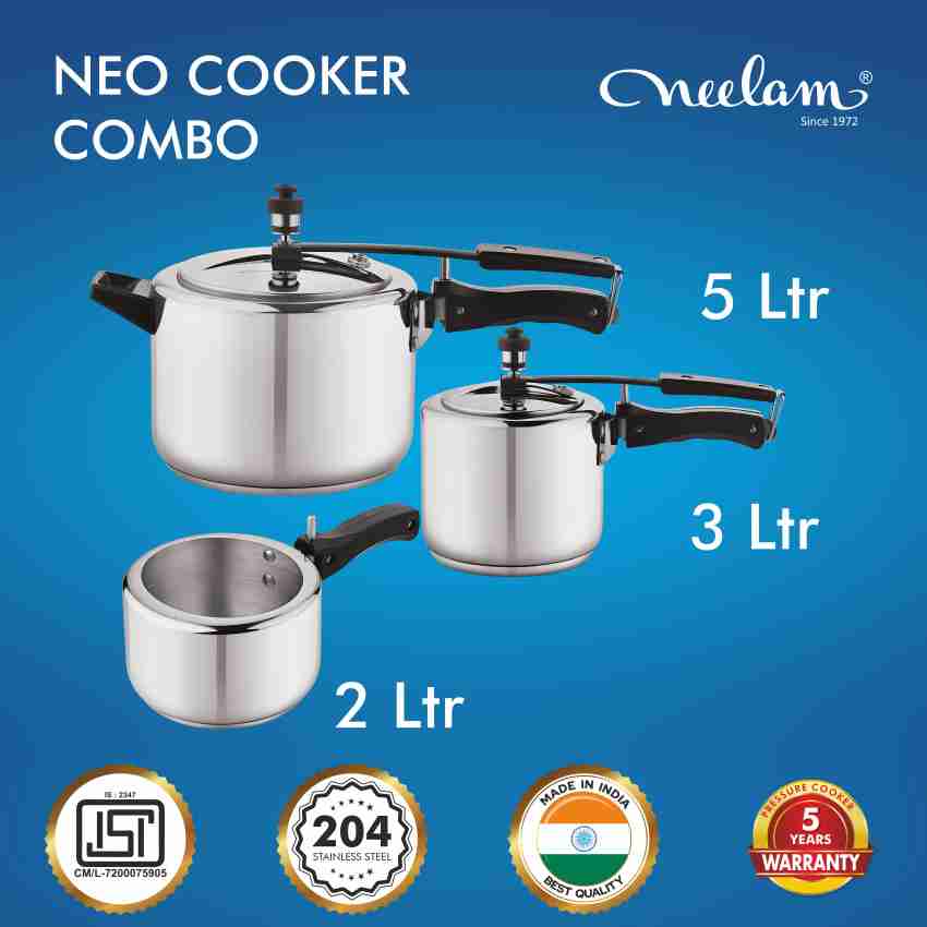 NEELAM Neo Pressure Cooker Combo Set 2 Litres 3 Litres 5