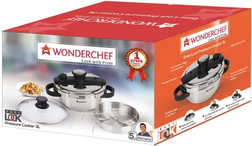 Wonderchef easy best sale lock pressure cooker