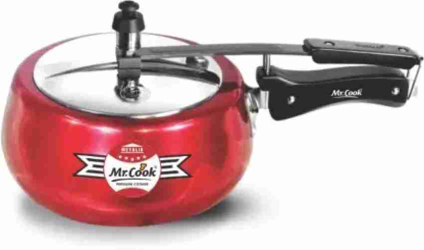 MR COOK By United Metalik Regular Aluminium Non-Induction Pressure Cooker  with Inner Lid, 3 Litres (Silver)