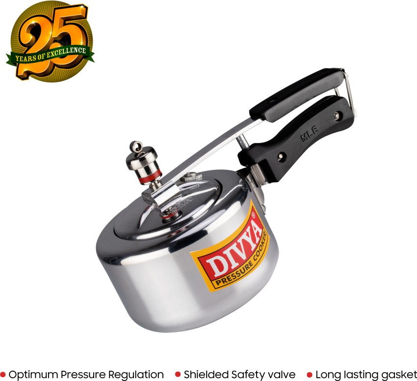 Divya 1 Litre Flat Aluminium 1 L Pressure Cooker Price in India