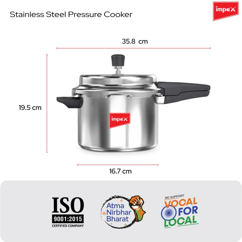 impex steel pressure cooker 3 litre