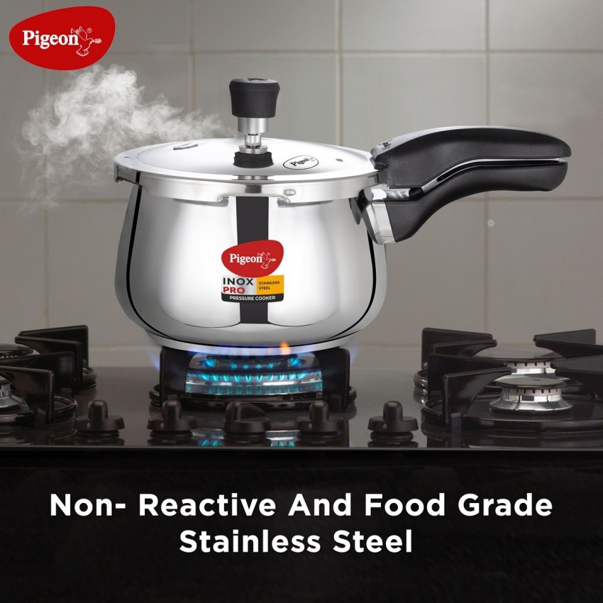 Buy Pigeon Inox Stainless Steel Induction Base Pressure Cooker 3 L with  Outer Lid Online at Best Prices in India - JioMart.