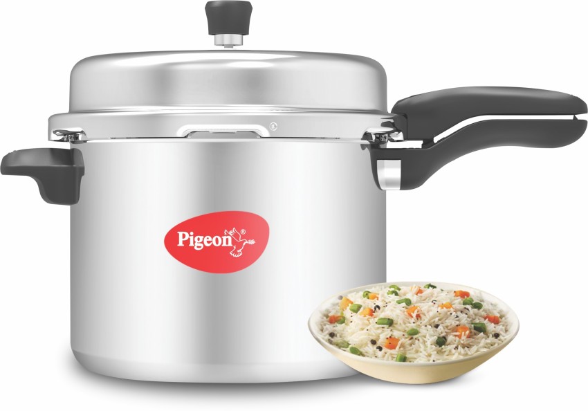 Pigeon Pressure Cooker-10 Quart Deluxe Aluminum Outer Lid Stovetop &  Induction, 10liters. Cook Delicious Food in Less Time and More 