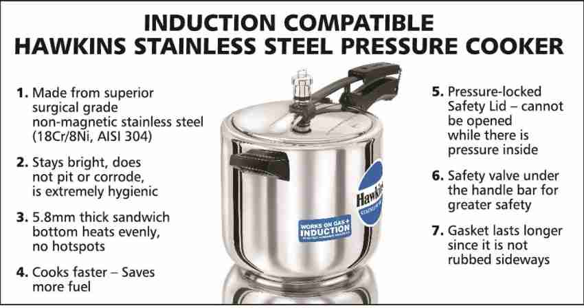 Hawkins HSS60 6 L Inner Lid Induction Bottom Pressure Cooker Price in India Buy Hawkins HSS60 6 L Inner Lid Induction Bottom Pressure Cooker online at Flipkart