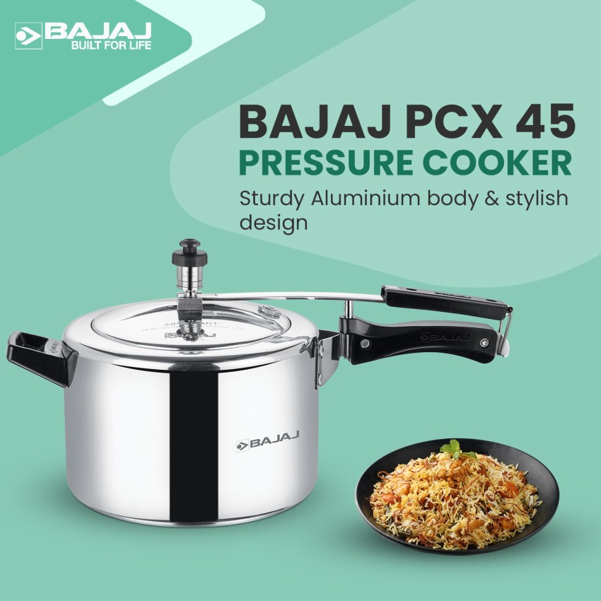 BAJAJ PCX 45 Majesty With Duo Inner Lid 5 L Inner Lid Induction Bottom Pressure Cooker Price in India Buy BAJAJ PCX 45 Majesty With Duo Inner Lid 5 L Inner